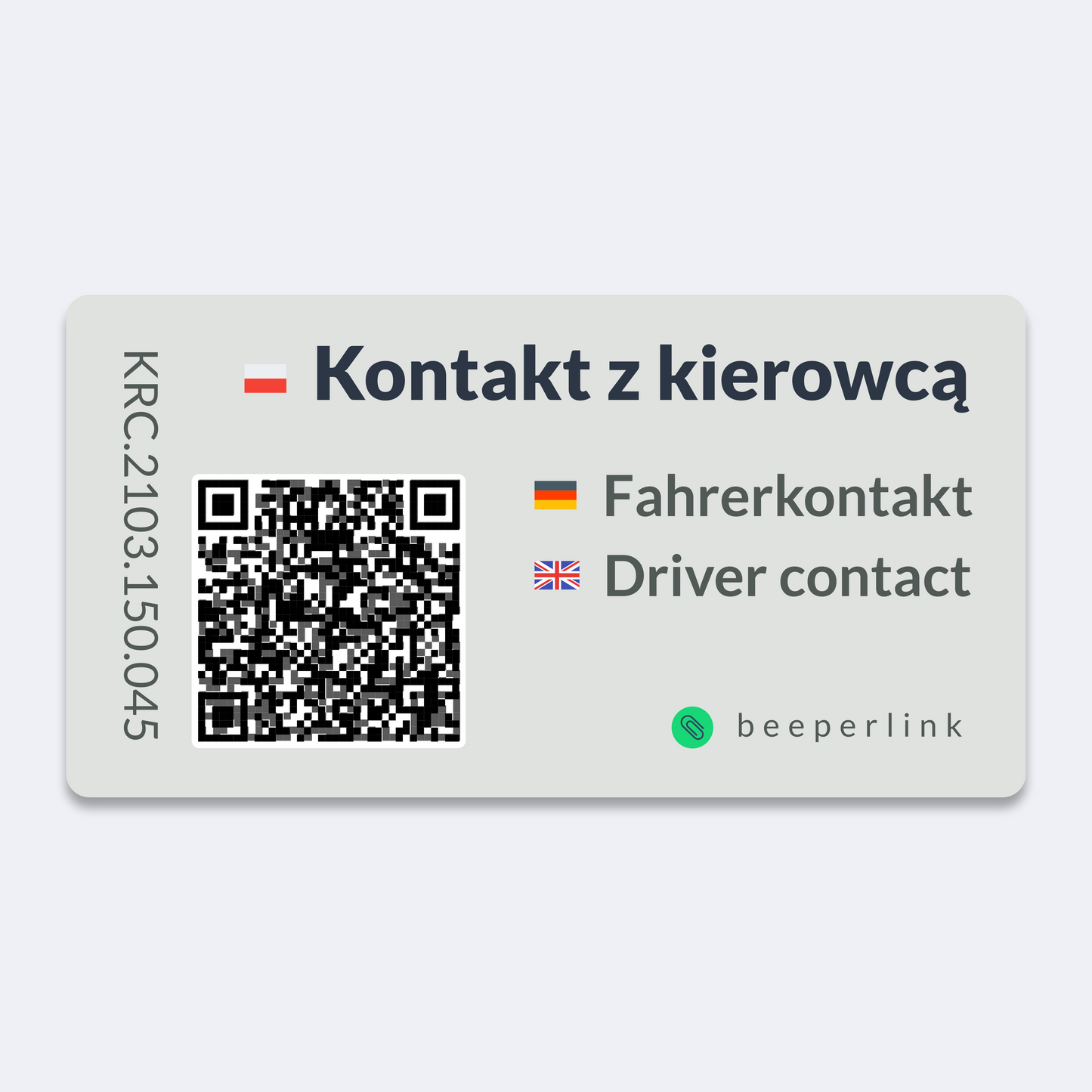 Beeperlink Naklejka Kontaktowa samochodowa pod szybę 84x44 mm. To jest przykład zastosowania Beeperlink do poprawy bezpieczeństwa Twojego samochodu