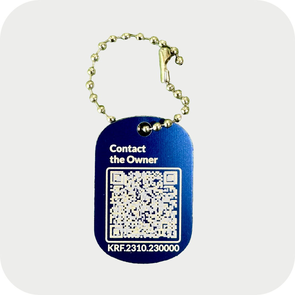Tag QR Beeperlink na breloku, umożliwiający anonimowe powiadomienie o zagubionych kluczach, plecakach, torebkach 